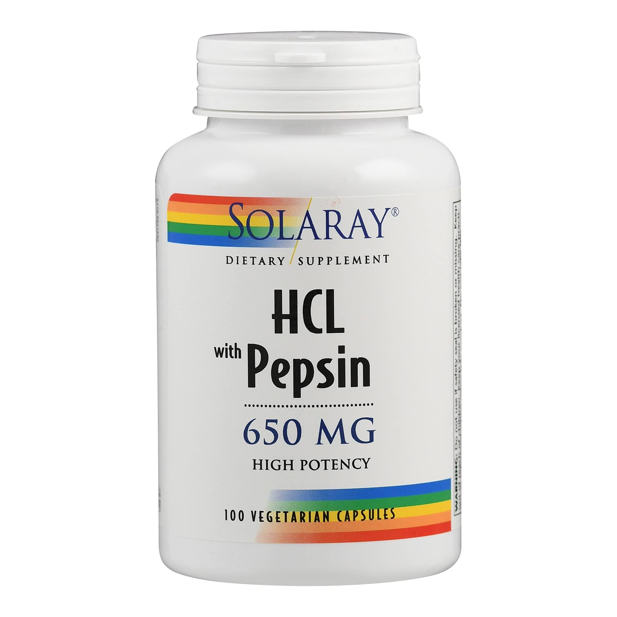 Solaray HCL with Pepsin Supplement - 100 Capsules