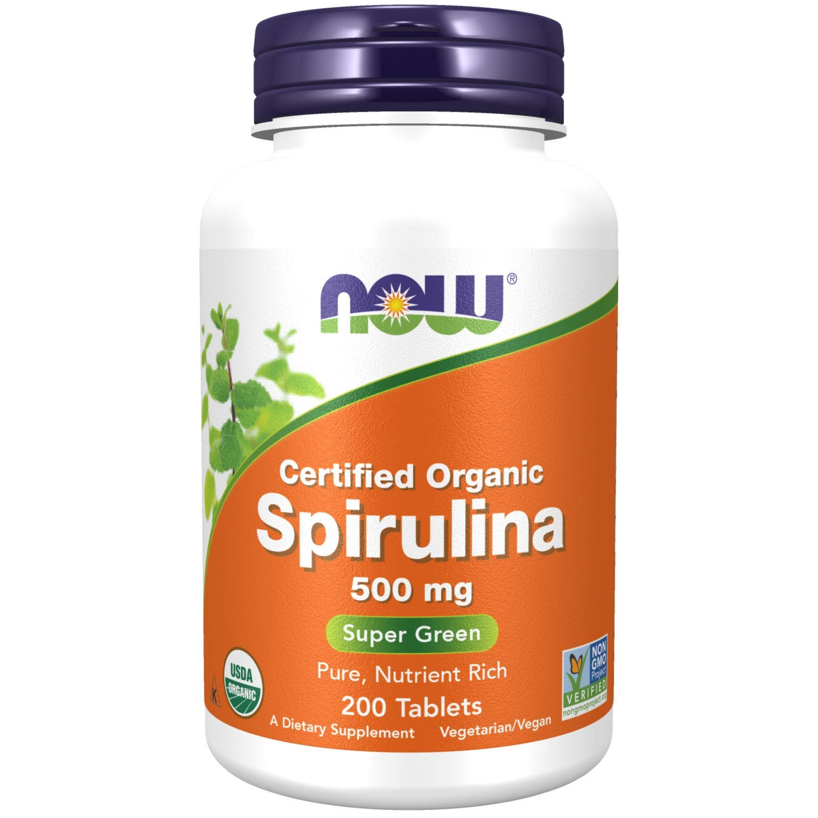 Now Foods Spirulina - 500 mg - 200 Tablets