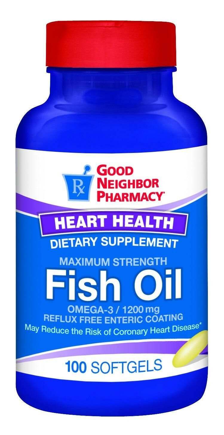 GNP Fish Oil 1,200mg Omega-3 Supplement 100 Enteric Coated Softgels