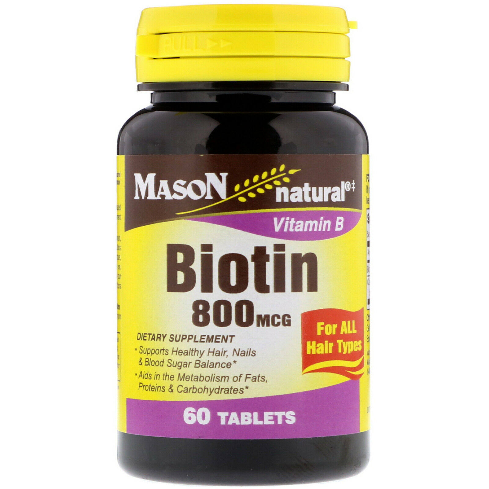 Mason Natural Vitamin B Biotin - 60 Tablets, 800mcg