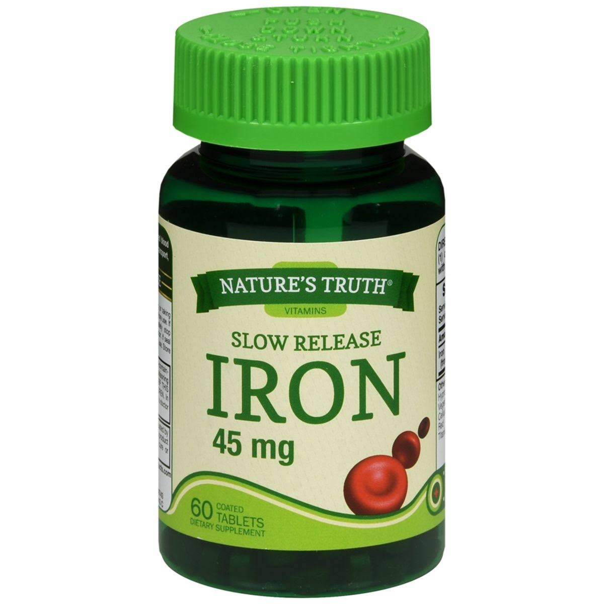 Nature's Truth Iron 45 mg Dietary Supplement - 60 Tablets