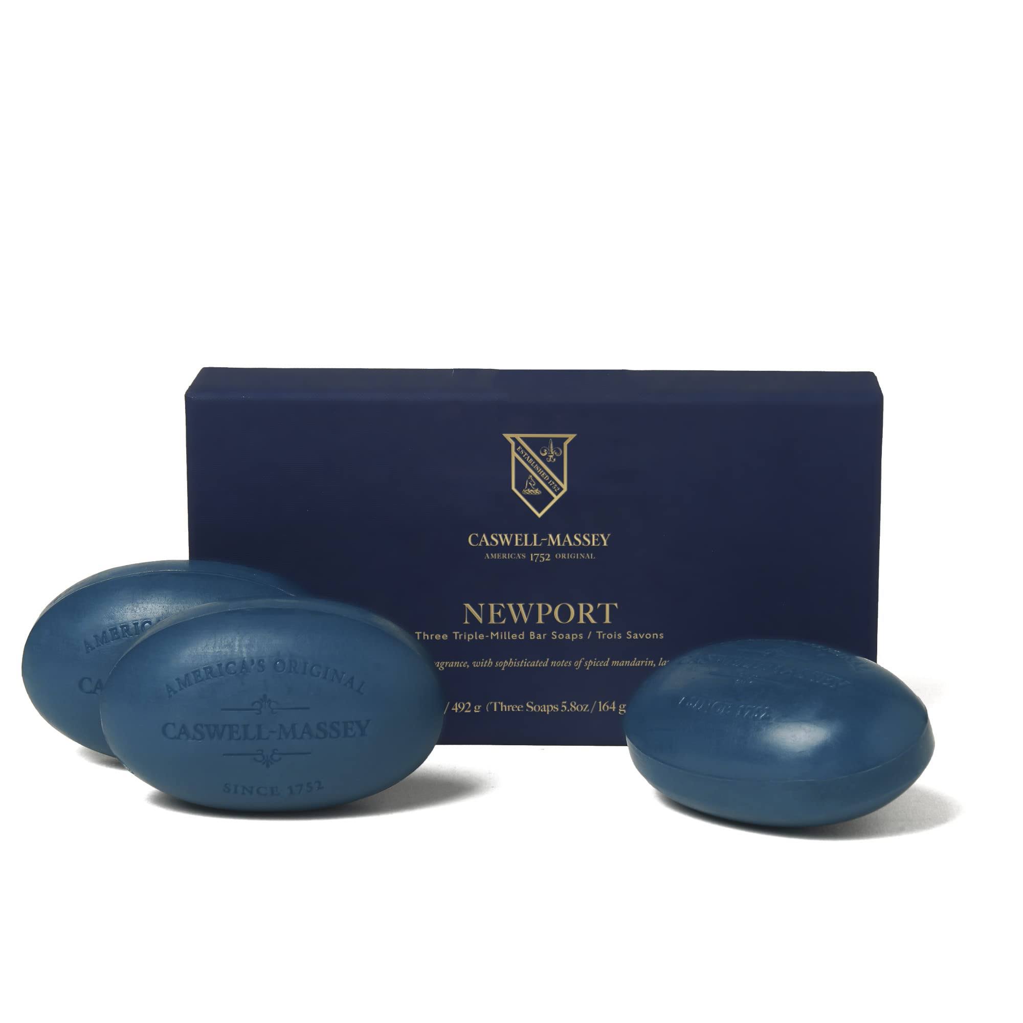 Caswell-Massey Triple Milled Luxury Bath Soap Set - Newport Fragrance, 5.8oz