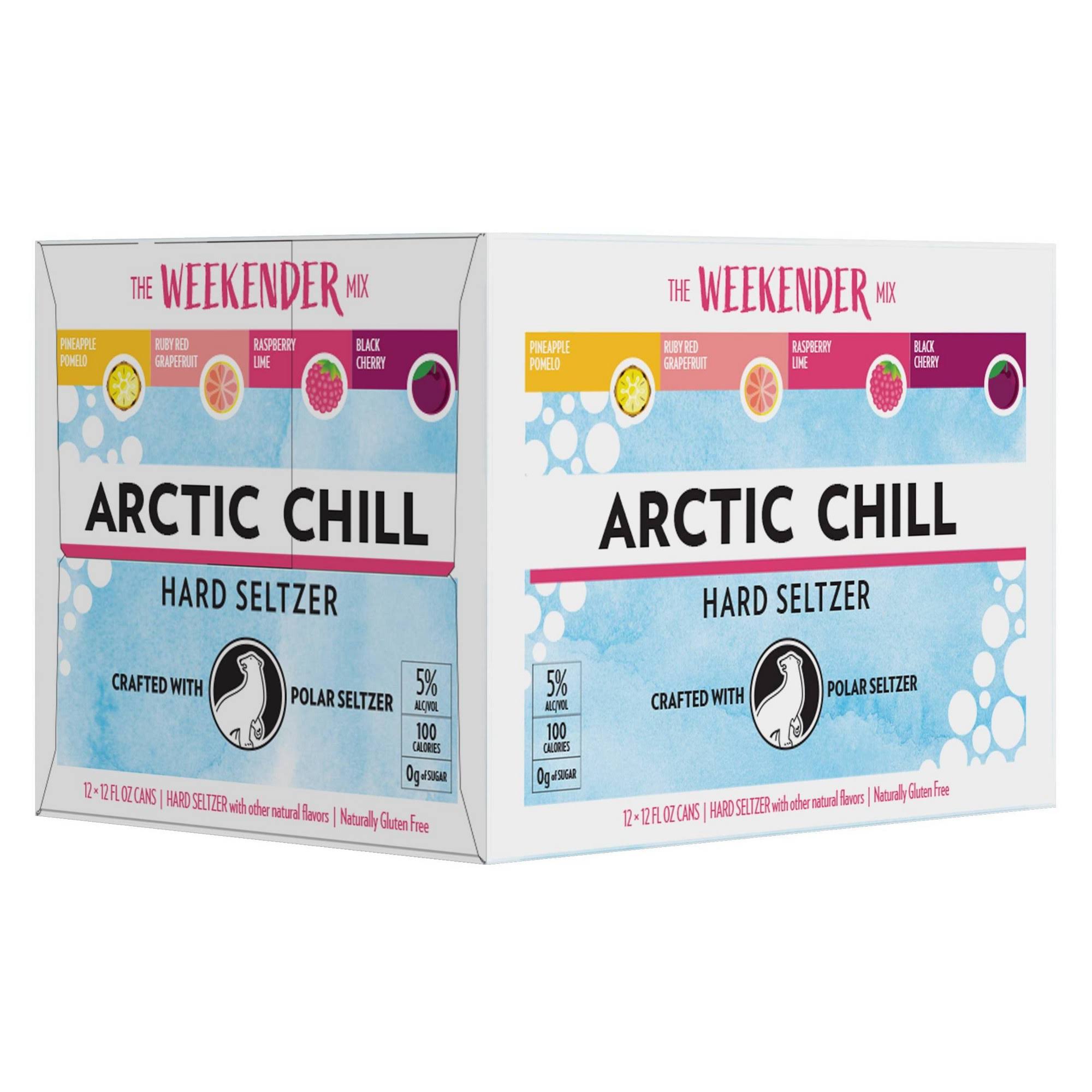 Arctic Chill Hard Seltzer, The Weekender Mix, 12 Pack - 12 pack, 12 fl oz cans