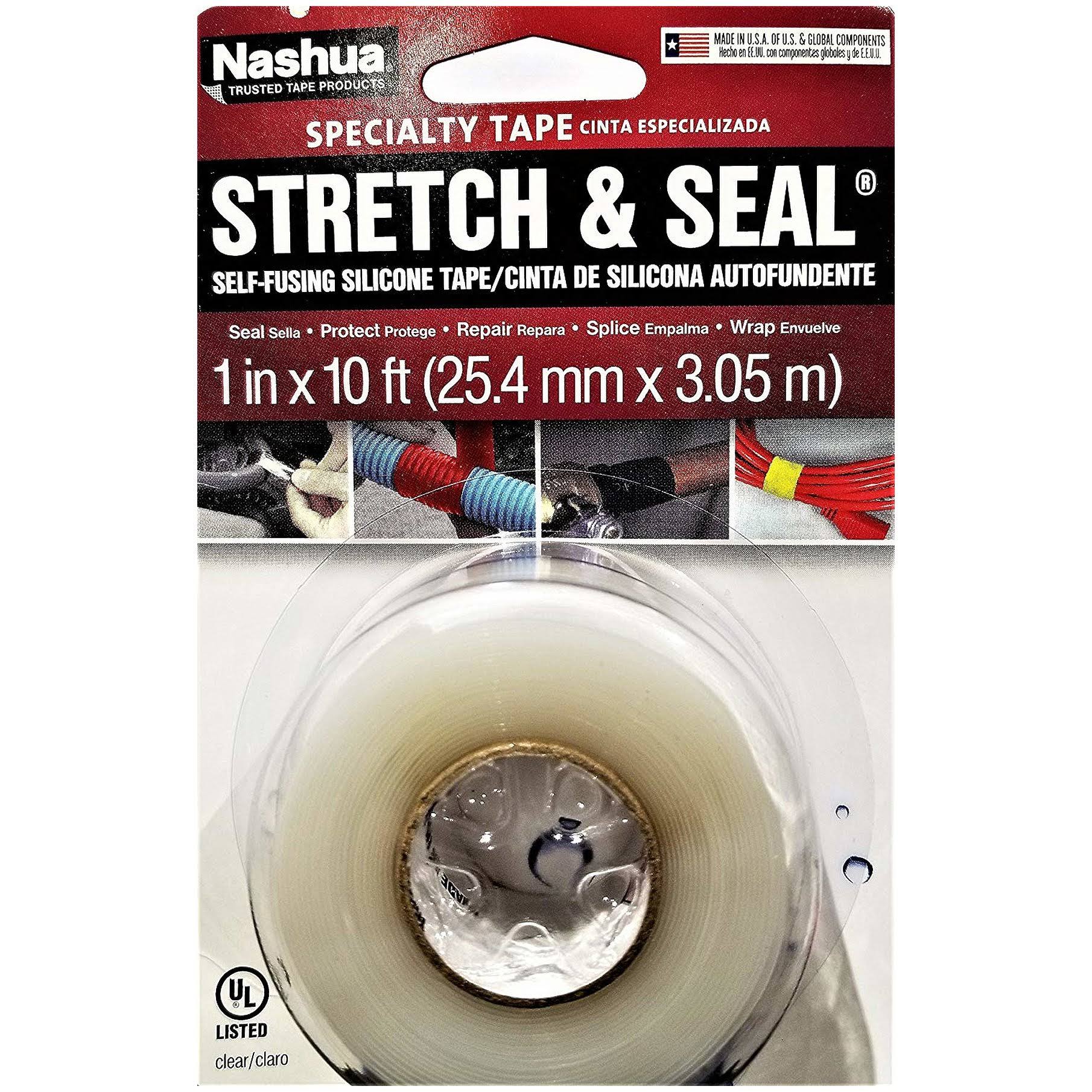 Nashua Stretch and Seal Self-Fusing Silicone Tape - Clear, 1" x 10'