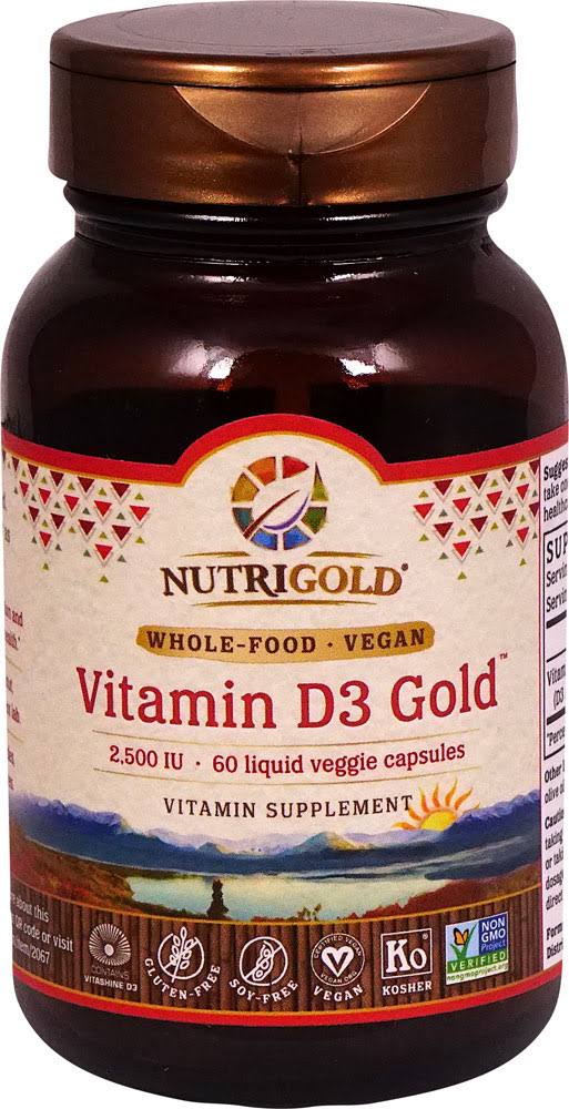Nutrigold Vitamin D3 Gold Bone Prostate and Immune Support Veggie Capsules - 60ct