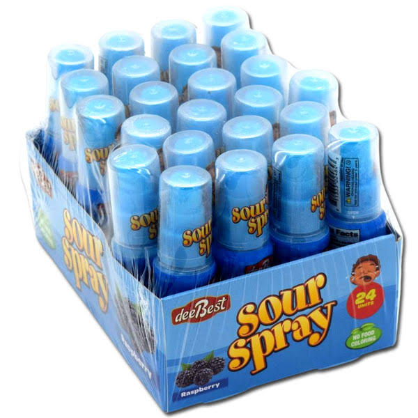 Sour Spray Candy Raspberry 24 Count