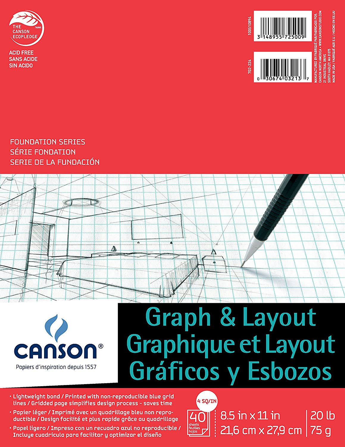 Canson Graph & Layout Sheet Pad - 8.5x11"