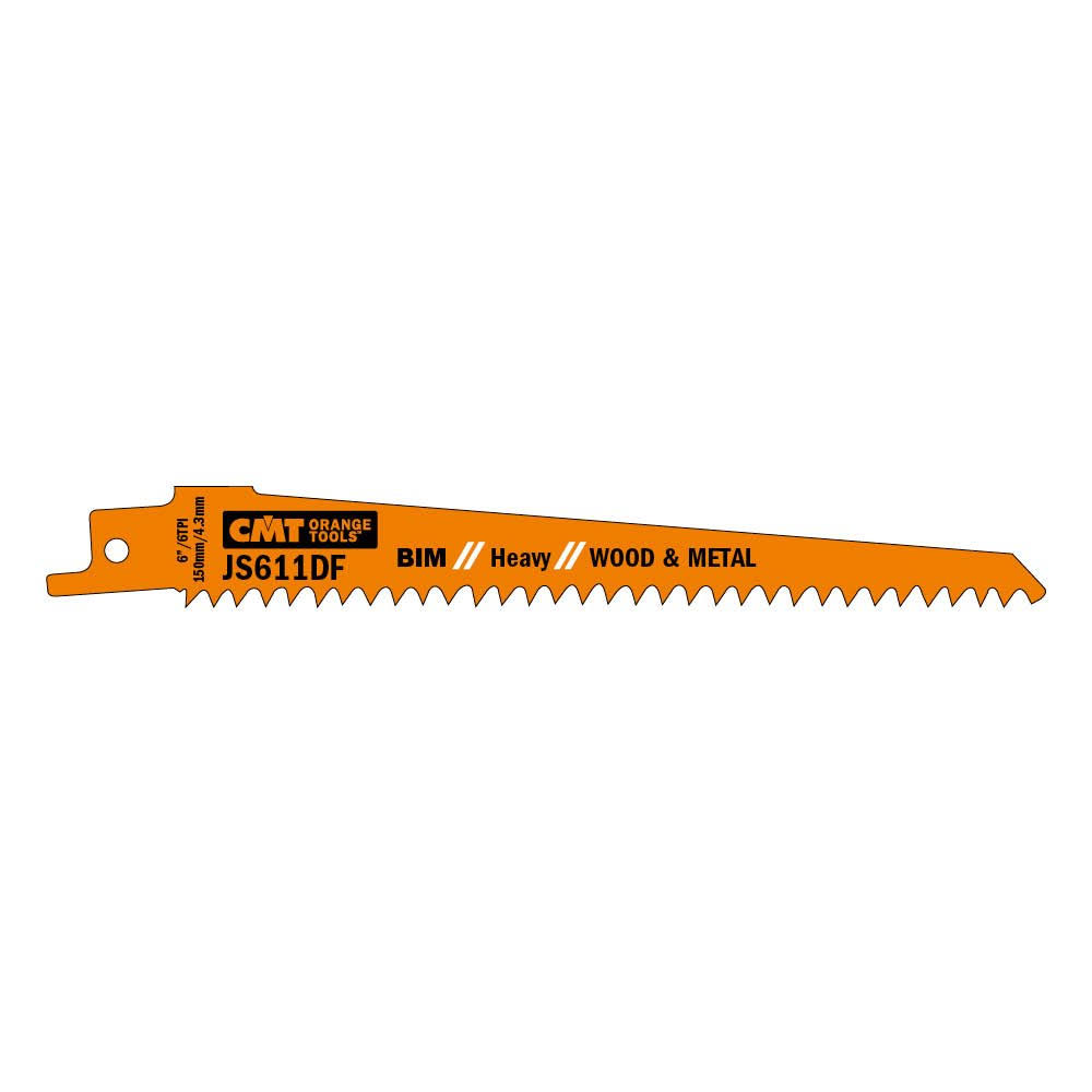 CMT js611df-5 – 5 Sabre Saw Blades for Wood/Metals (bim) 150 x 4.3 x 6tpi