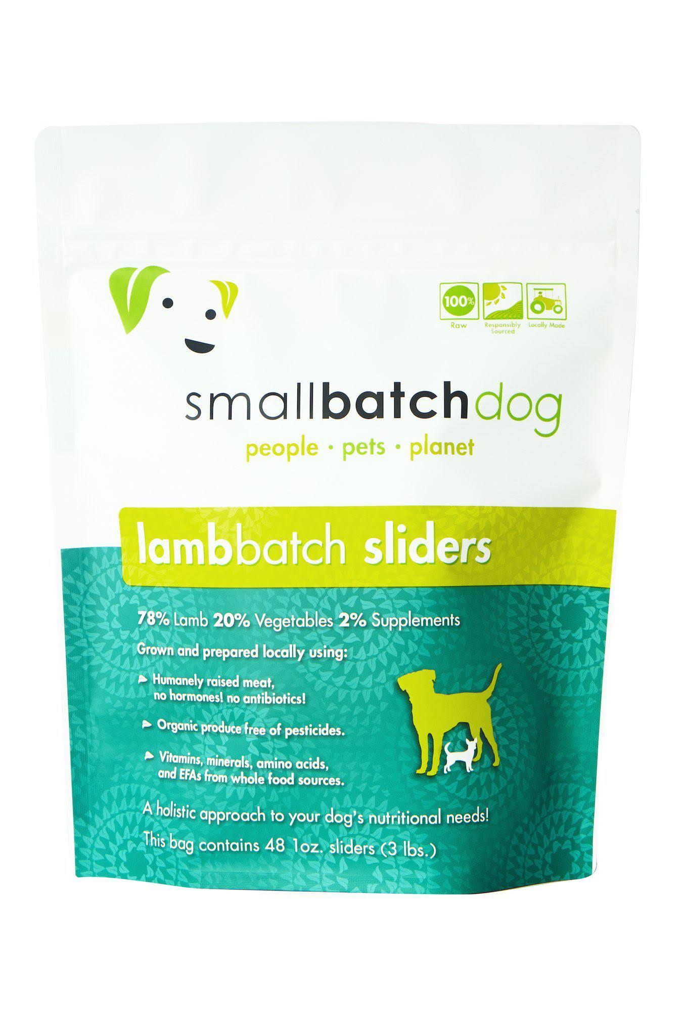 Smallbatch Pets Raw Frozen Sliders Dog Food 3lb - Lamb