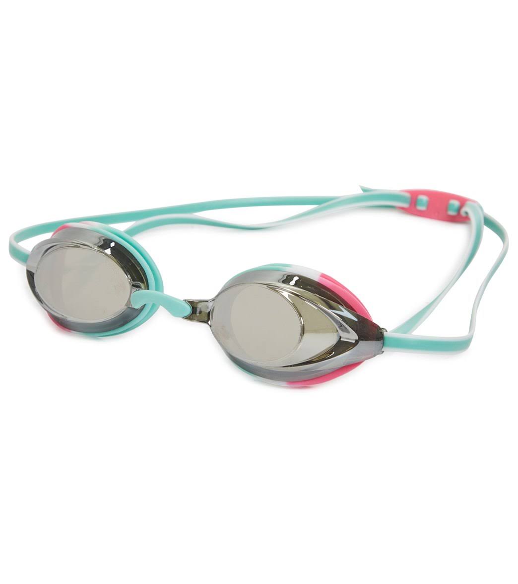 Speedo Jr. Vanquisher 2.0 Mirrored Goggle - Pink Mint/Grey/Grey | Silicone - Swimoutlet.com