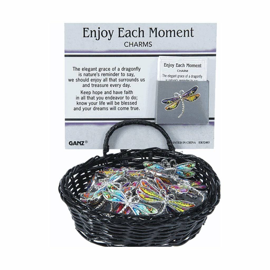 Enjoy Each Moment Dragonfly Charm Pocket Token