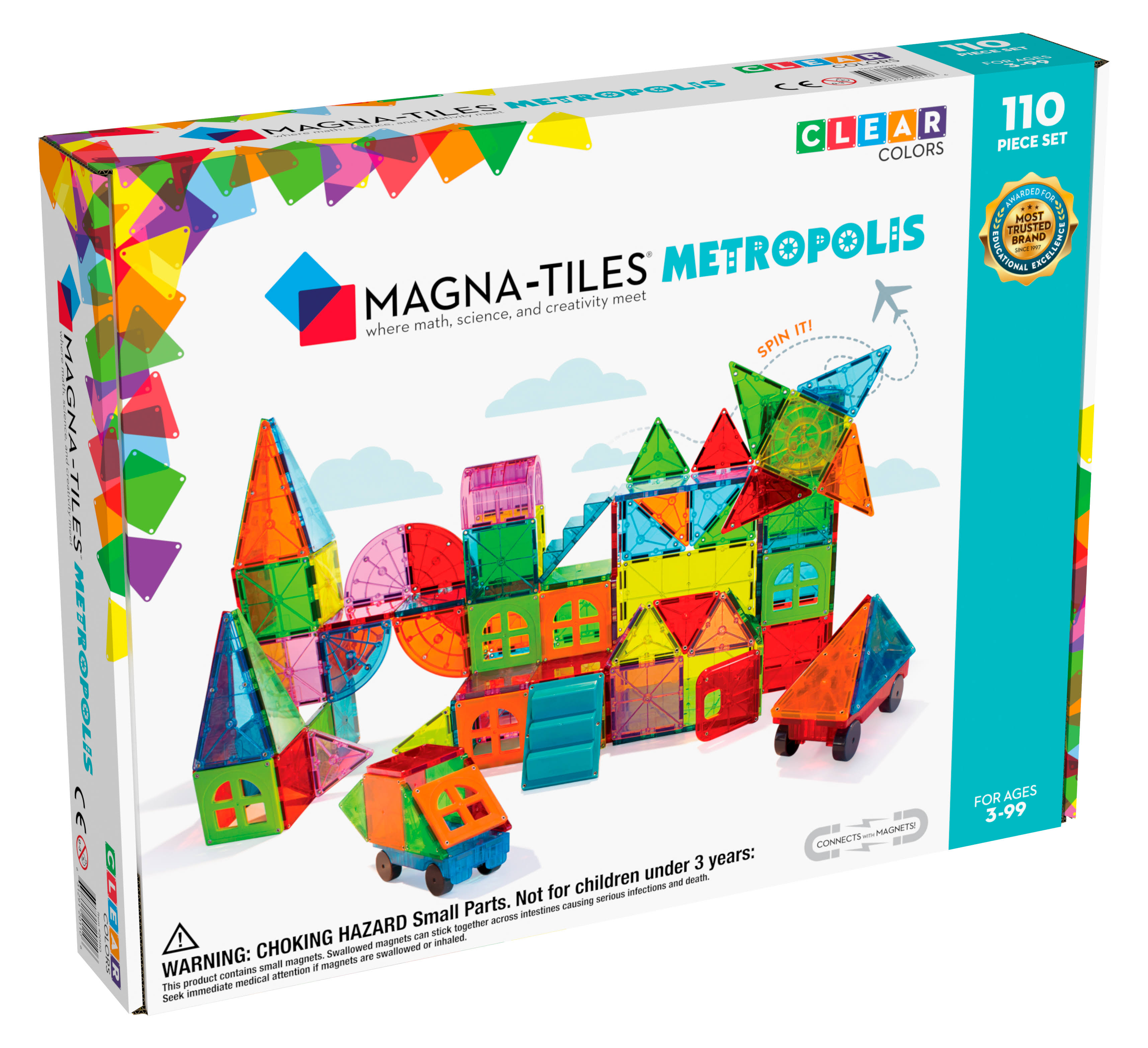 Magna Tiles Metropolis 110 Piece Set 3D Magnetic Building Tiles