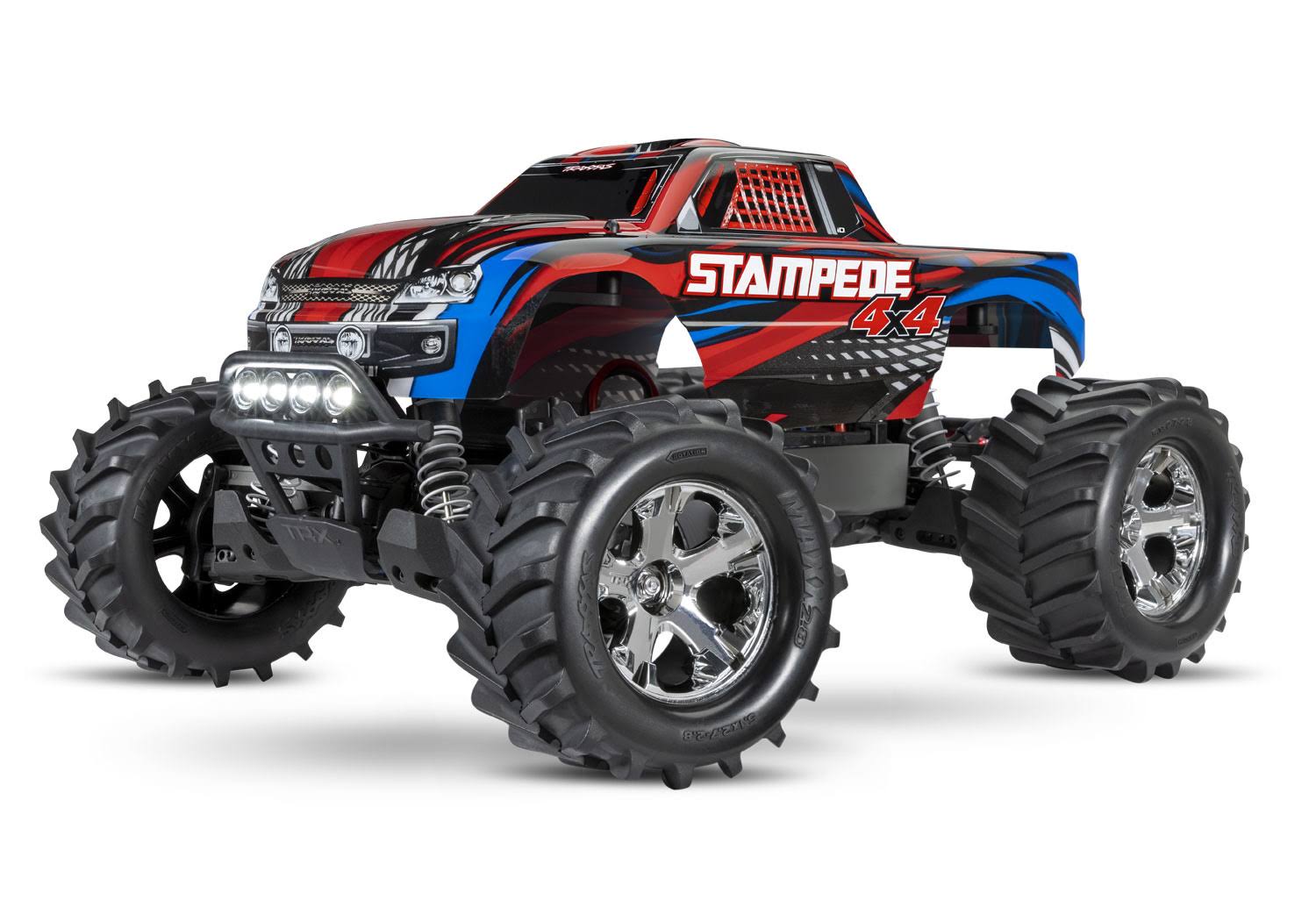 Traxxas 1/10 Stampede 4x4 Monster Truck with LED Lights - R