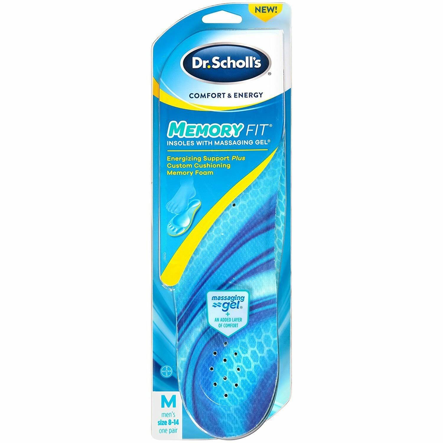 Dr. Scholl's Men's Comfort and Energy Memory Fit Insoles - Size 8 To 14