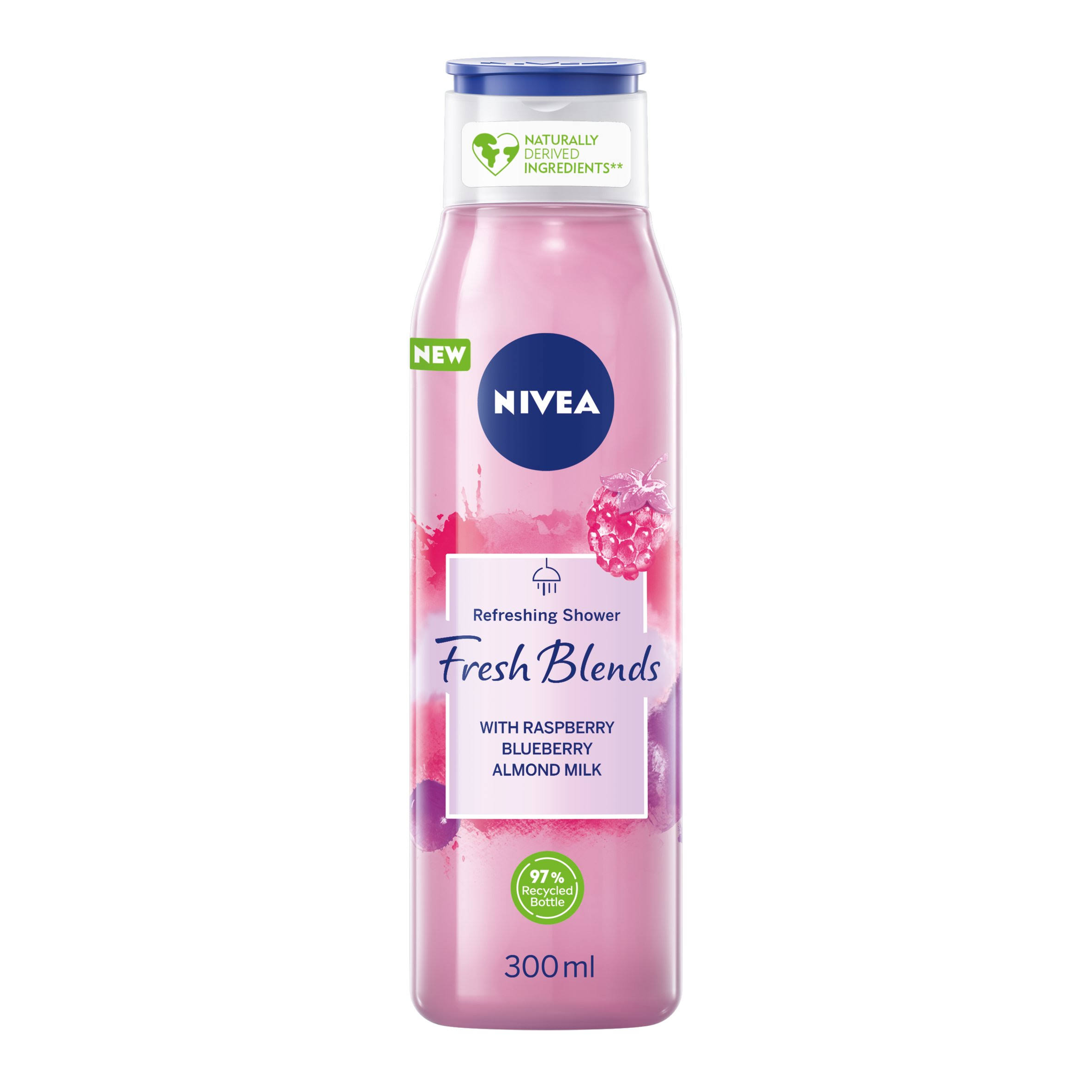 Nivea Fresh Blends Refreshing Shower Cream - Raspberry, Blueberry & Almond Milk 300ml