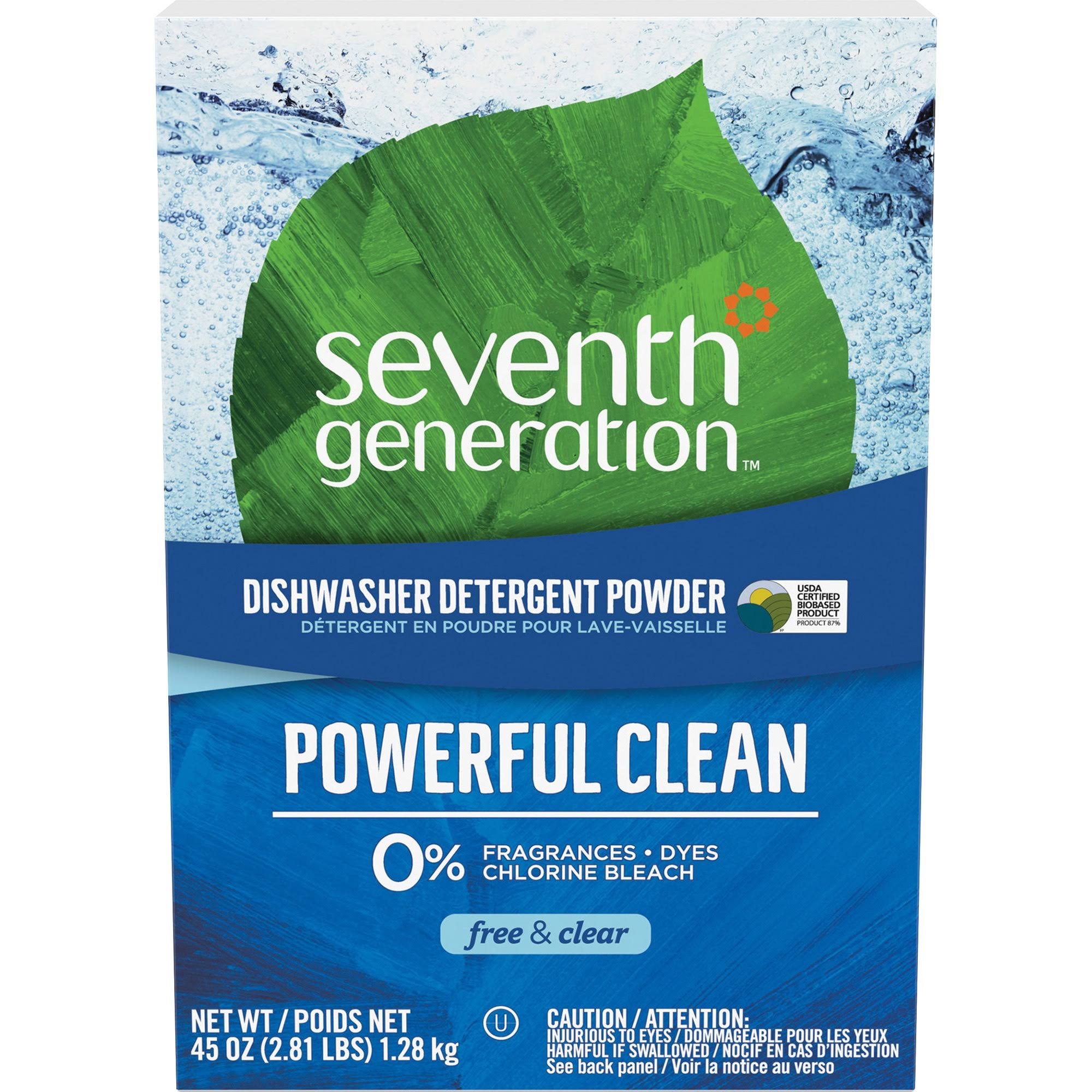 Seventh Generation Automatic Free & Clear Dishwasher Powder - 45 oz box