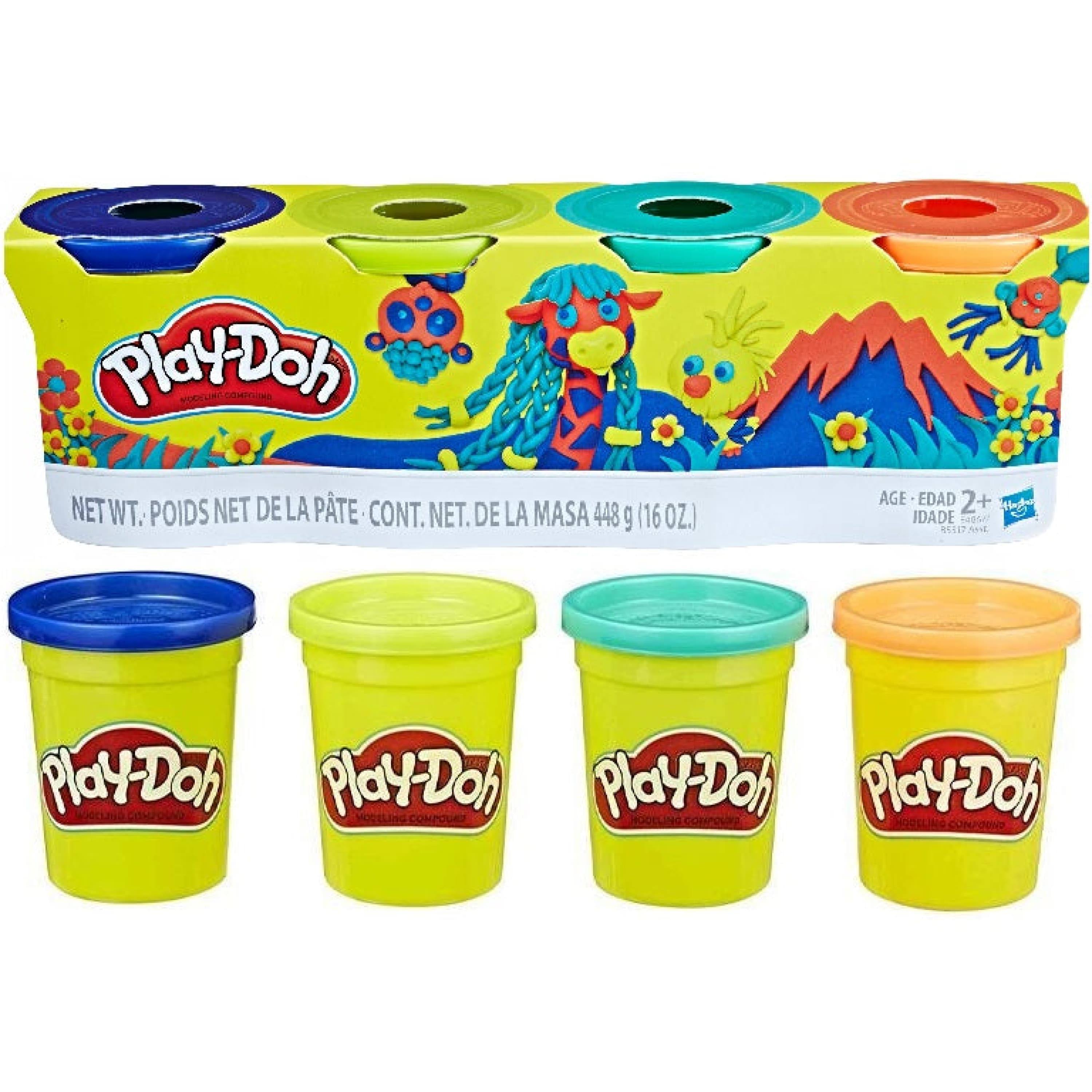 Play Doh Wild Colours Tubs Toy Games Modelling Doughs - 4pc