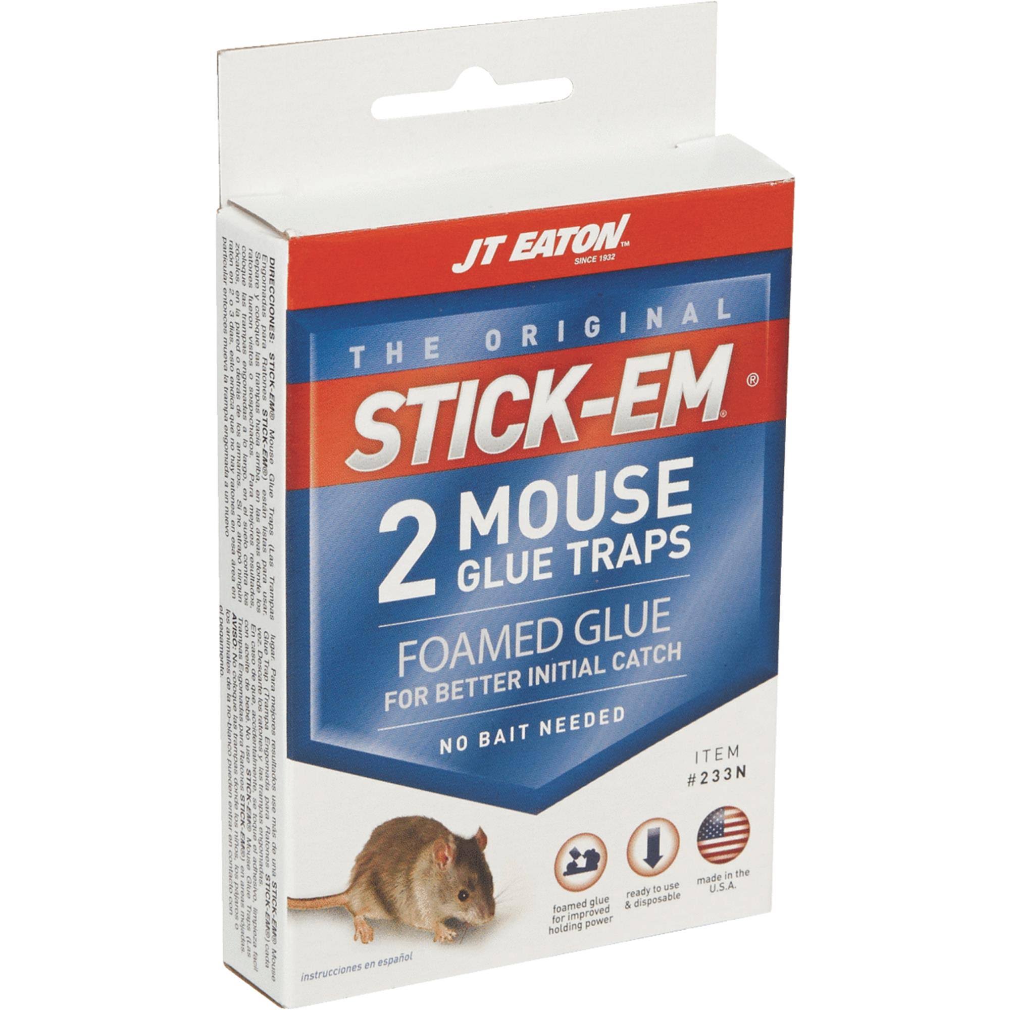 JT Eaton Stick-Em Mouse Trap - 2 Mouse Glue Traps
