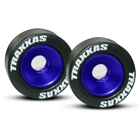 Traxxas 5186A Wheelie Bar Wheels Rubber Tires - with Bearings
