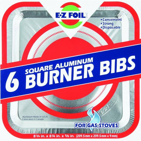 E-Z Foil Pactiv Square Aluminum Foilware Gas Burner Bib for Stove - 6pk