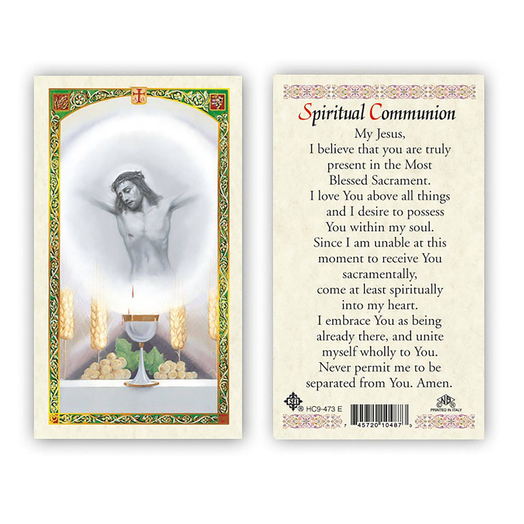 Laminated Holy Card Spiritual Communion