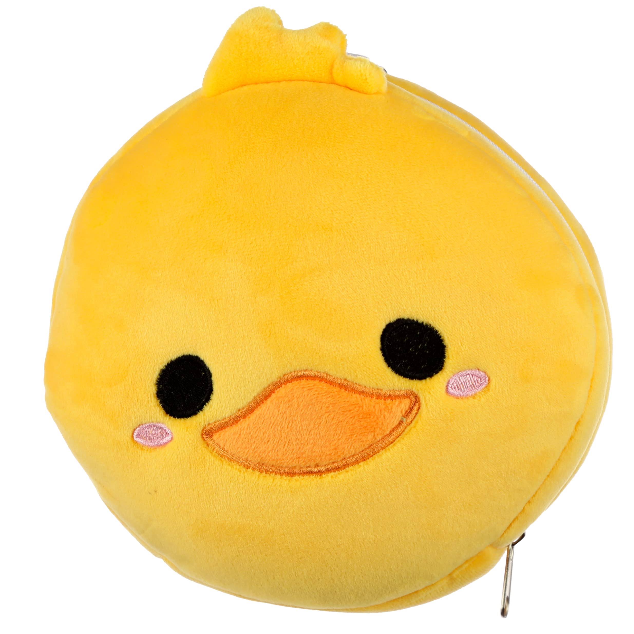 Relaxeazzz Plush Cutiemals Duck Round Travel Pillow & Eye Mask
