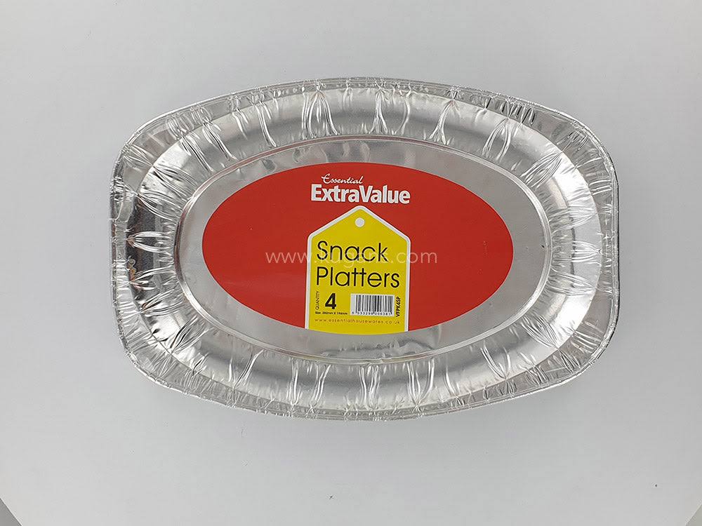 Essential 28cm Small Foil Party Snack Platters - Pack of 4