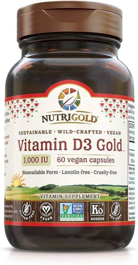 Nutrigold Vitamin D3 Gold -- 1000 IU - 60 Vegan Capsules