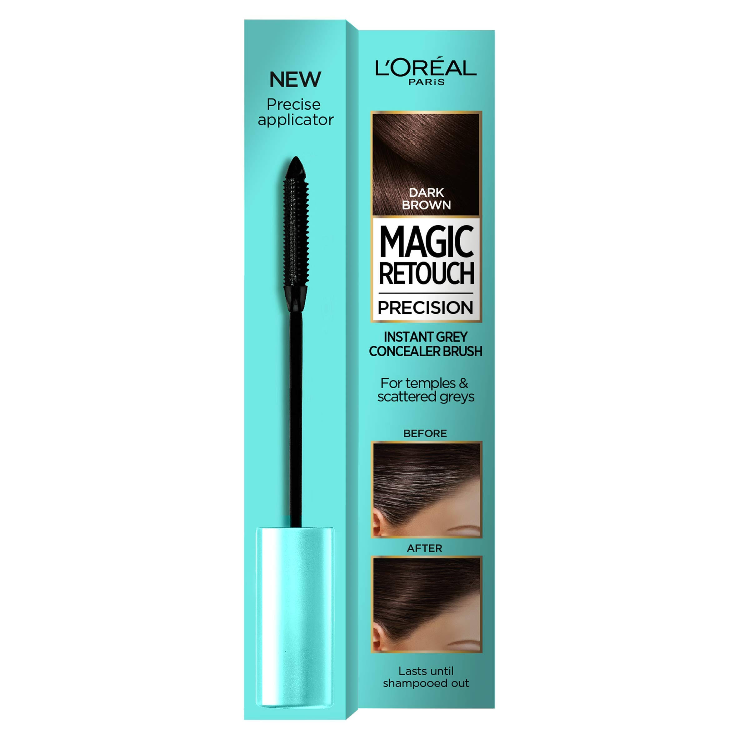 L'Oreal Magic Retouch Precision Instant Grey Concealer Brush - Dark Brown