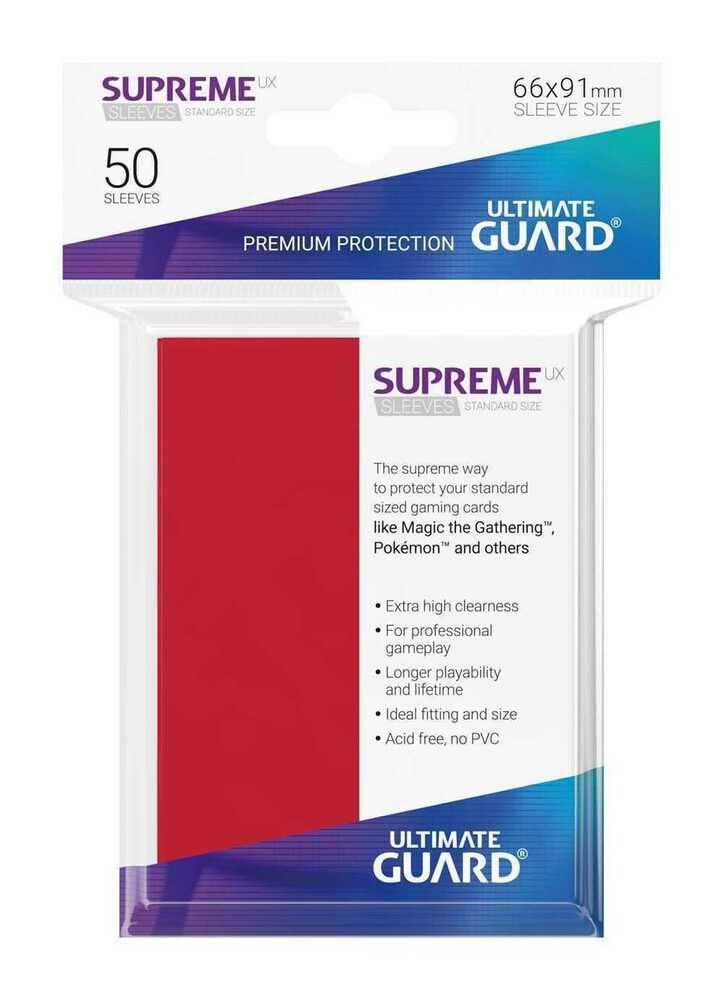 Ultimate Guard Supreme Ux Sleeves Standard Size Red (50) Cases Cards