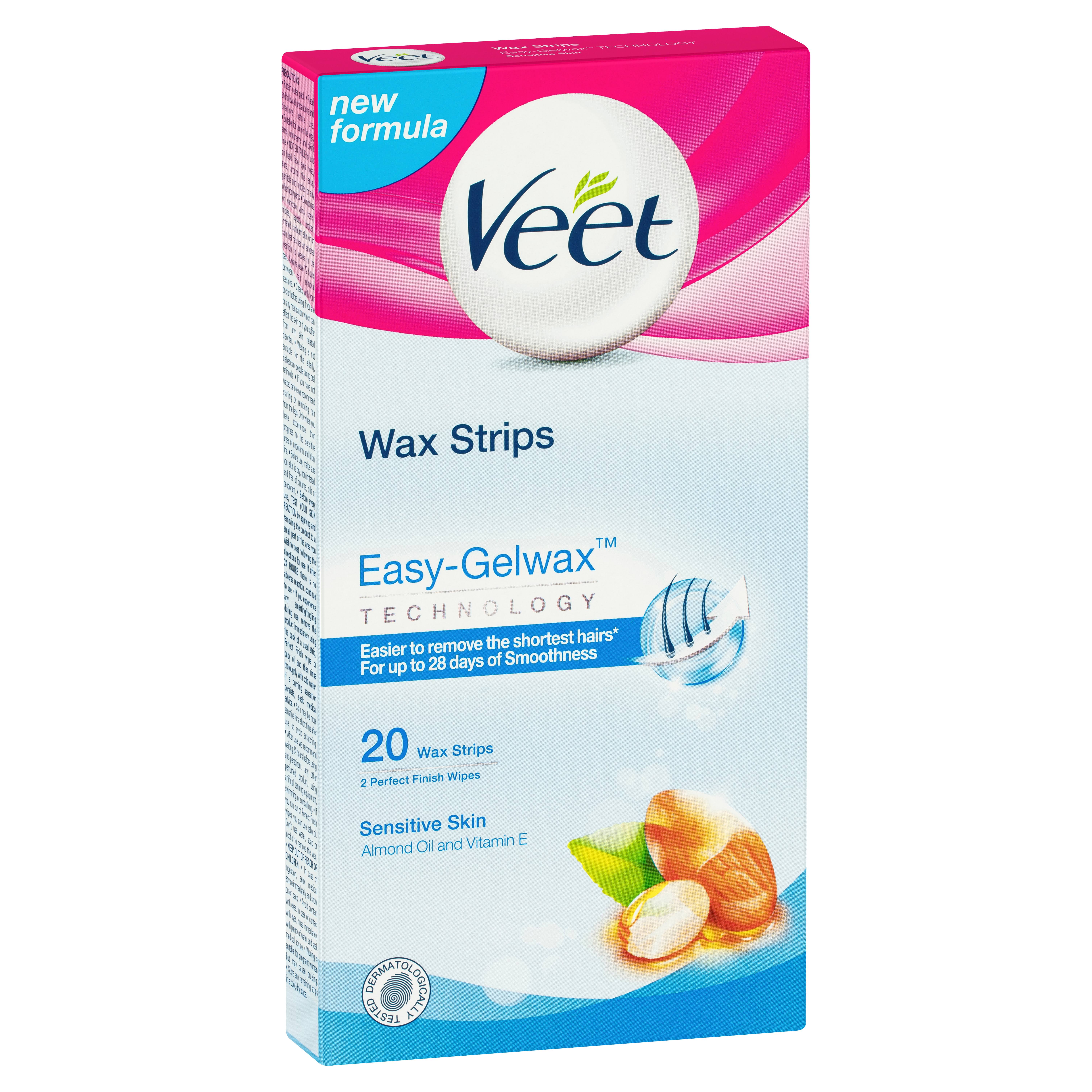 Veet Wax Strips - Sensitive Skin, 20pk