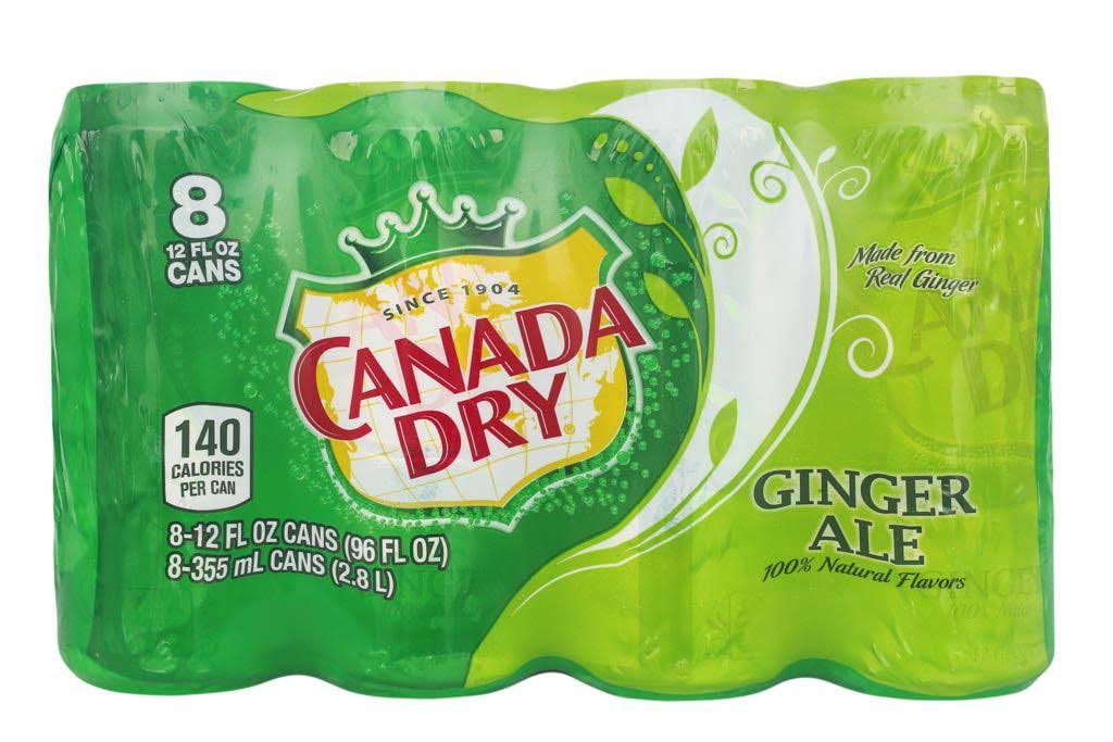 Canada Dry Ginger Ale Soda, 8 Pack 12 oz Cans