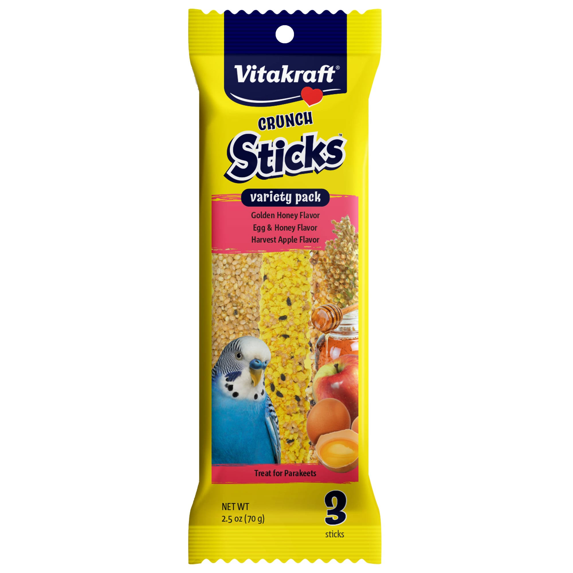Vitakraft Crunch Sticks Variety Pack for Parakeets 3 PK