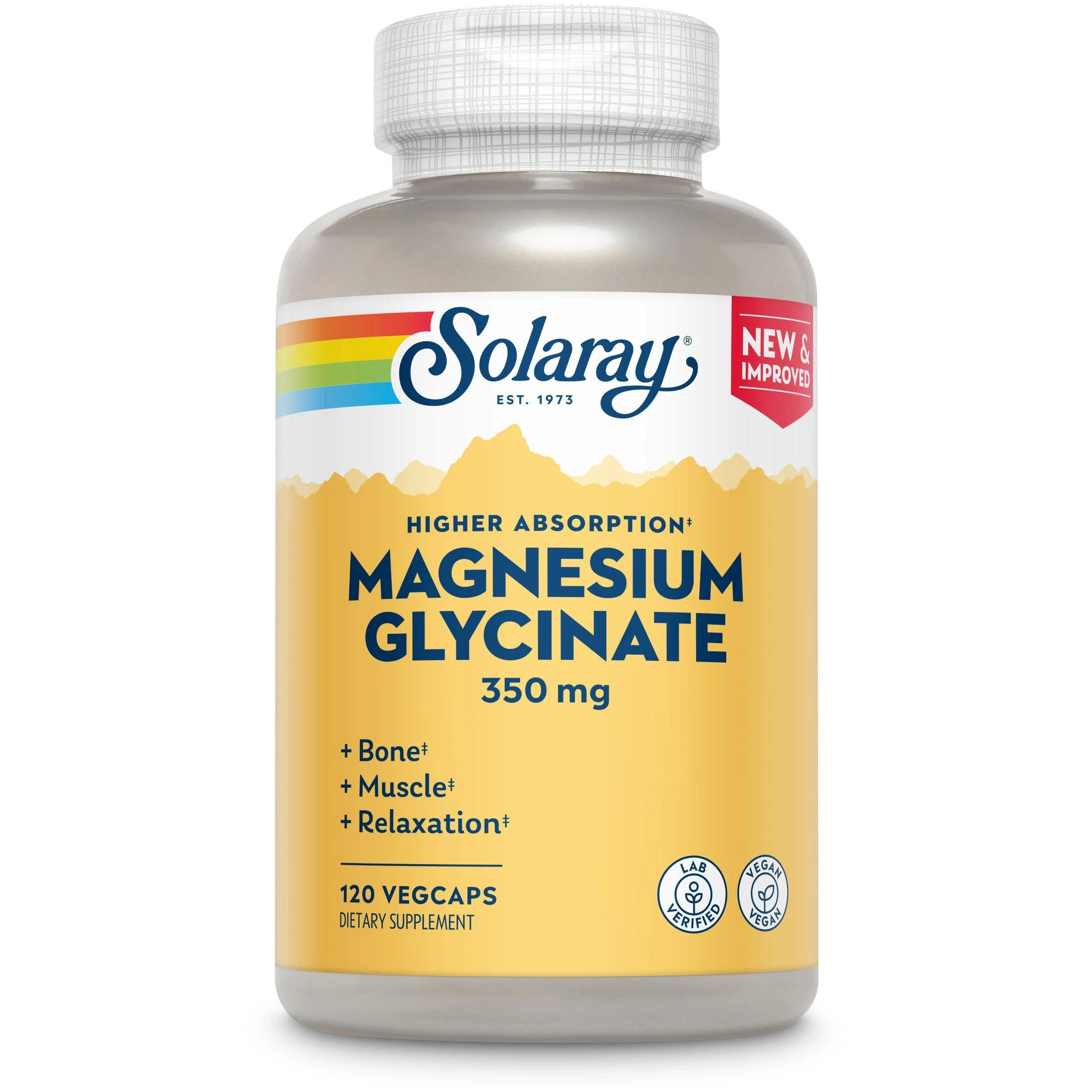 Solaray Magnesium Glycinate, 350 mg, Vegcaps - 120 vegcaps