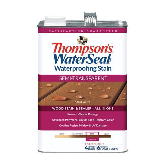 Thompsons WaterSeal Semi-Transparent Exterior Stain and Sealer - Acorn Brown, 1gal