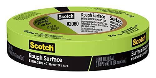 3M Scotch Masking Tape - 1" X 60yd, Green, for Hard to Stick Surfaces