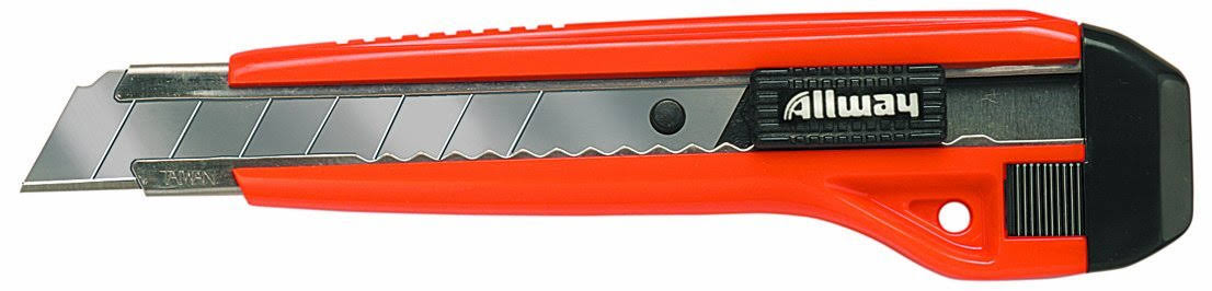 Allway Tools Deluxe Snap Off Knife - with 3 Blades, 7 Point