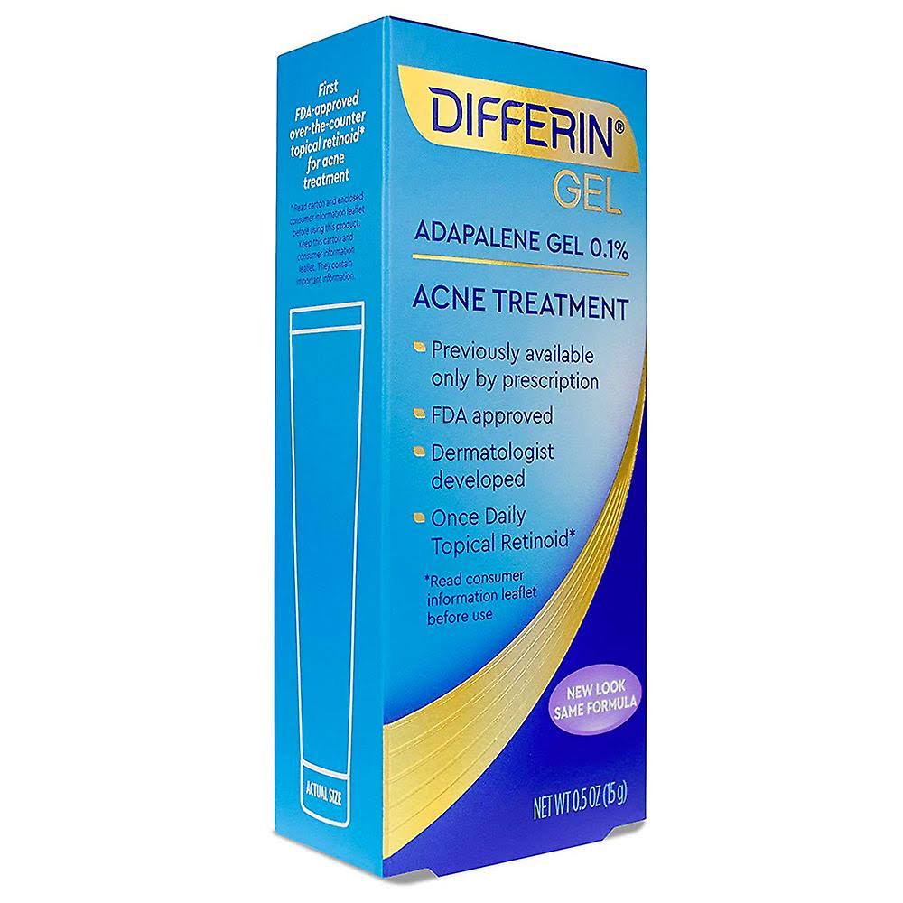 Differin 0.1% adapalene acne treatment gel, 0.5 oz (15g)