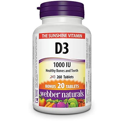 Webber Naturals Vitamin D3 Supplement - 1000 IU, 20ct