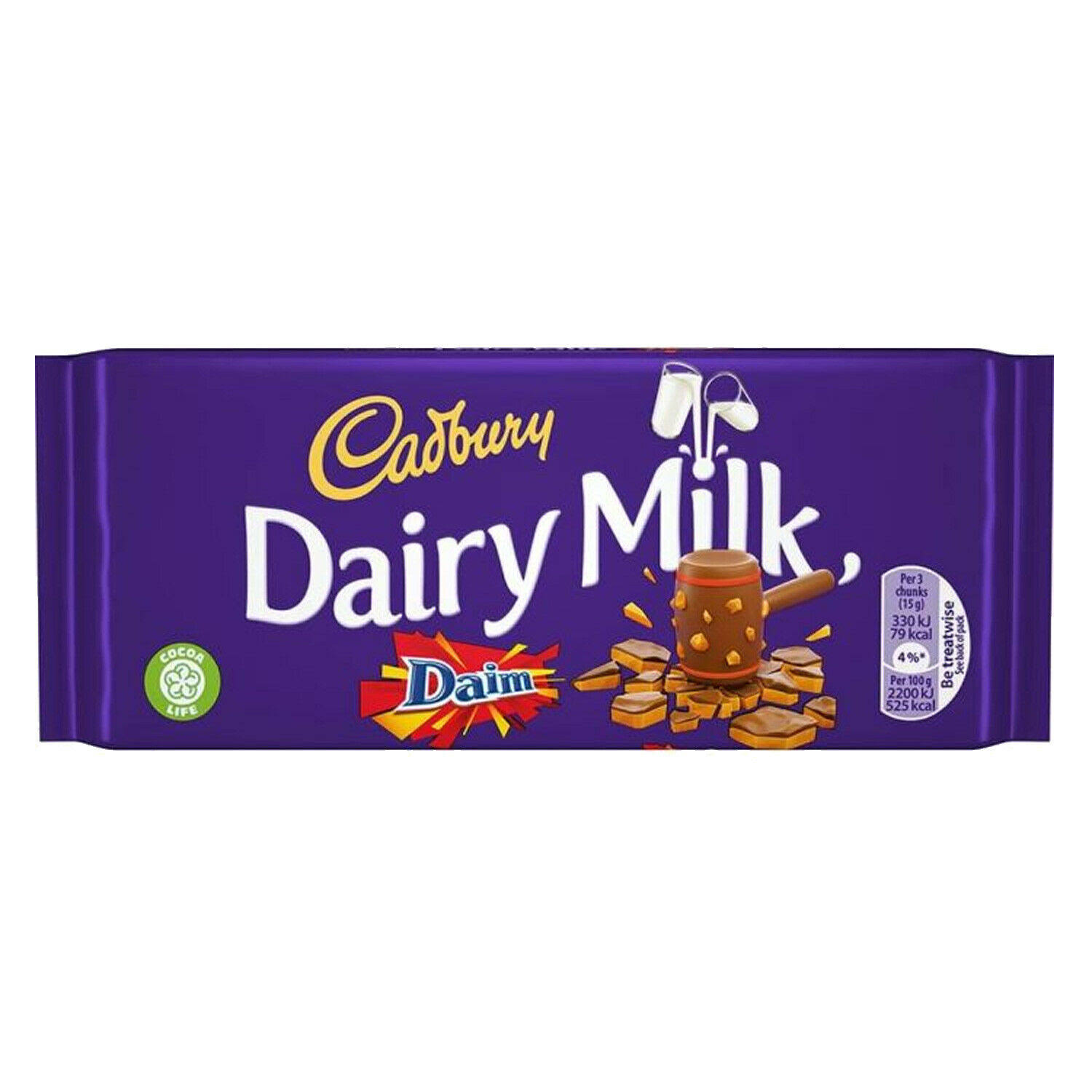 Cadbury Dairy Milk Chocolate Bar - with Daim, 120g