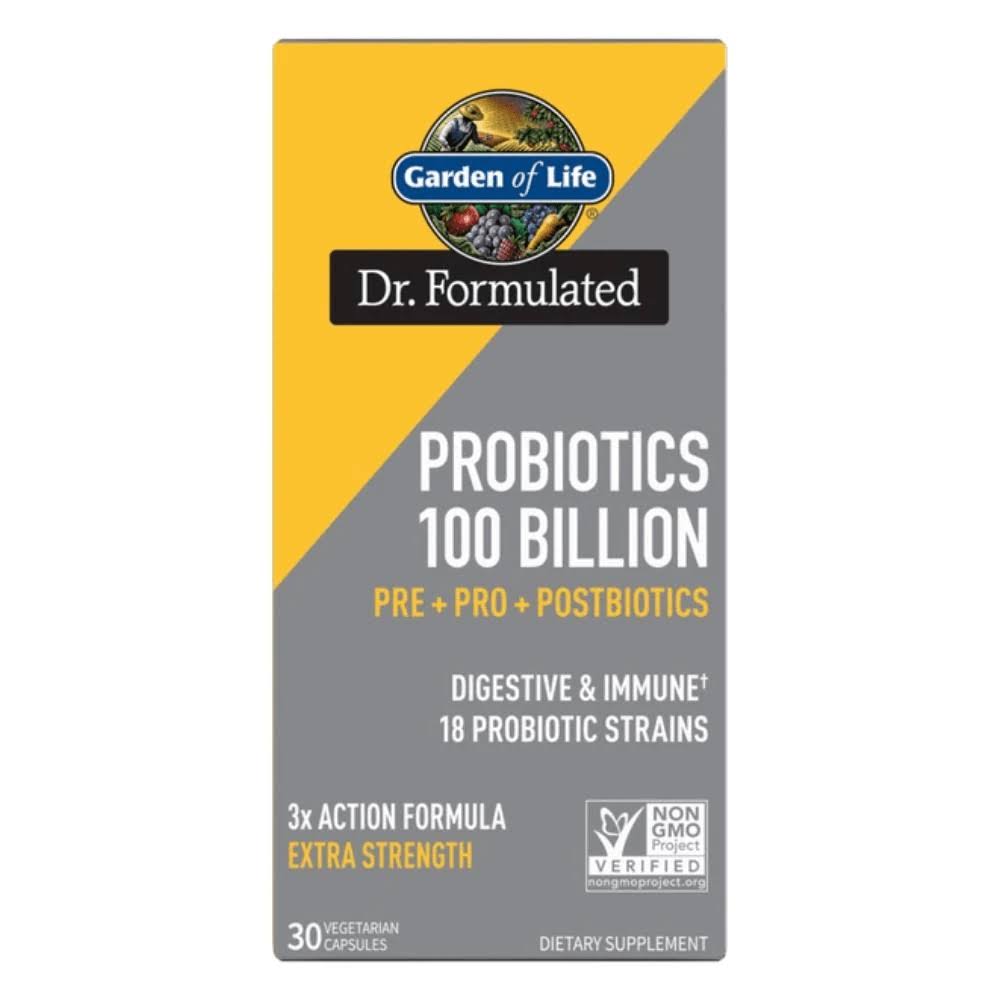 Garden Of Life Dr. Formulated Probiotics, 100 Billion, Vegetarian Capsules - 30 vegetarian capsules