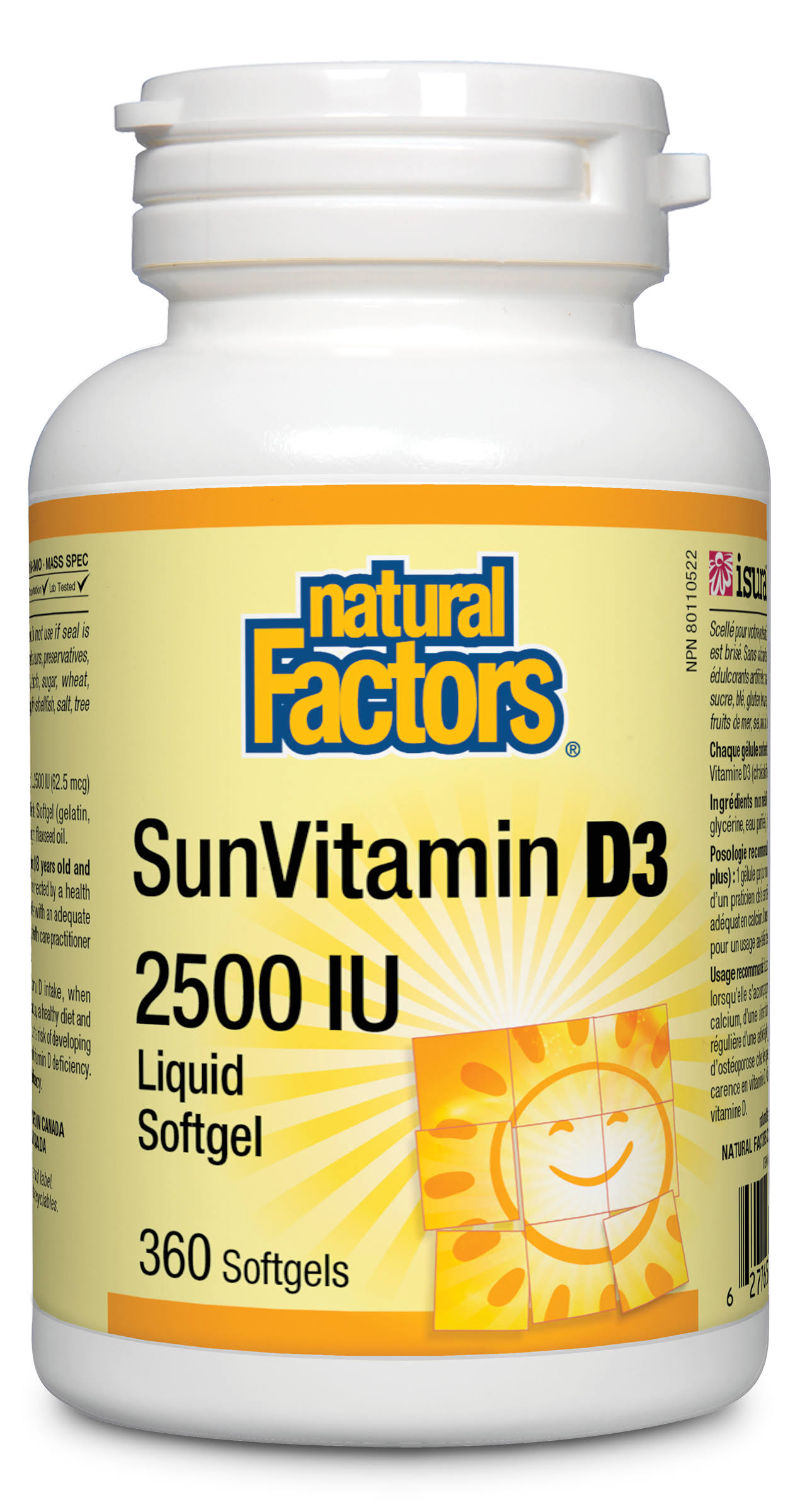 Natural Factors Sunvitamin D3 2500iu 360 Softgels
