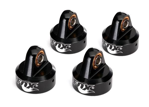 Traxxas 8456 Shock Caps Aluminum (Black-Anodized) Fox Shocks (4)