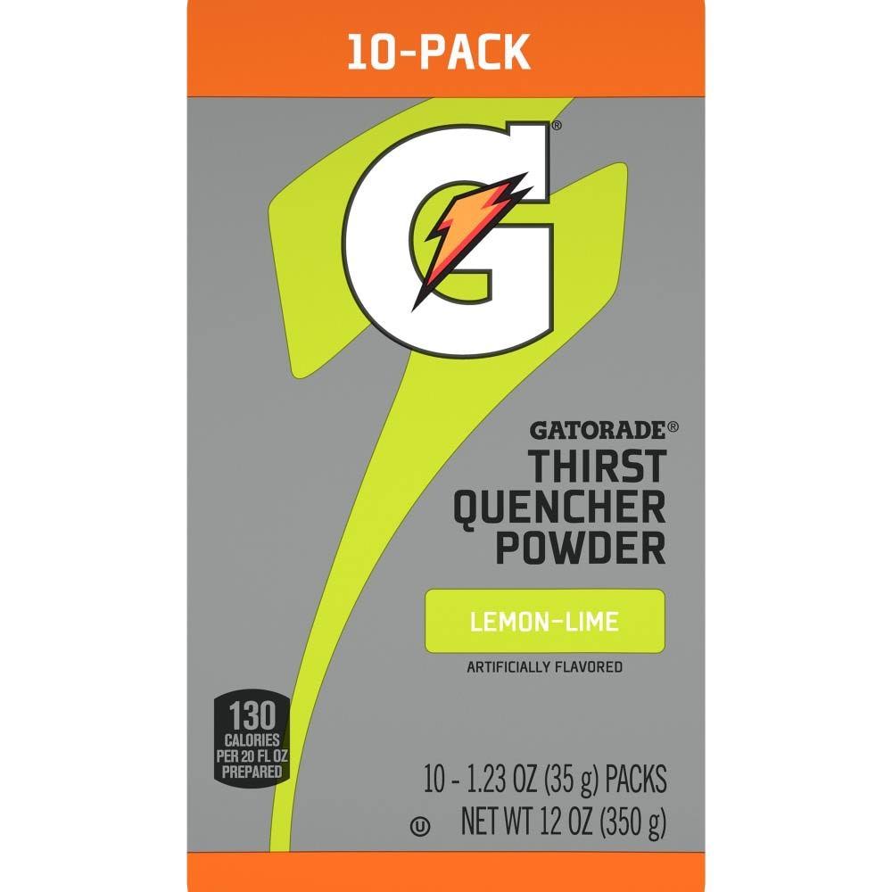 Gatorade Thirst Quencher Powder, Lemon-Lime, 10-Pack - 10 pack, 1.23 oz packs
