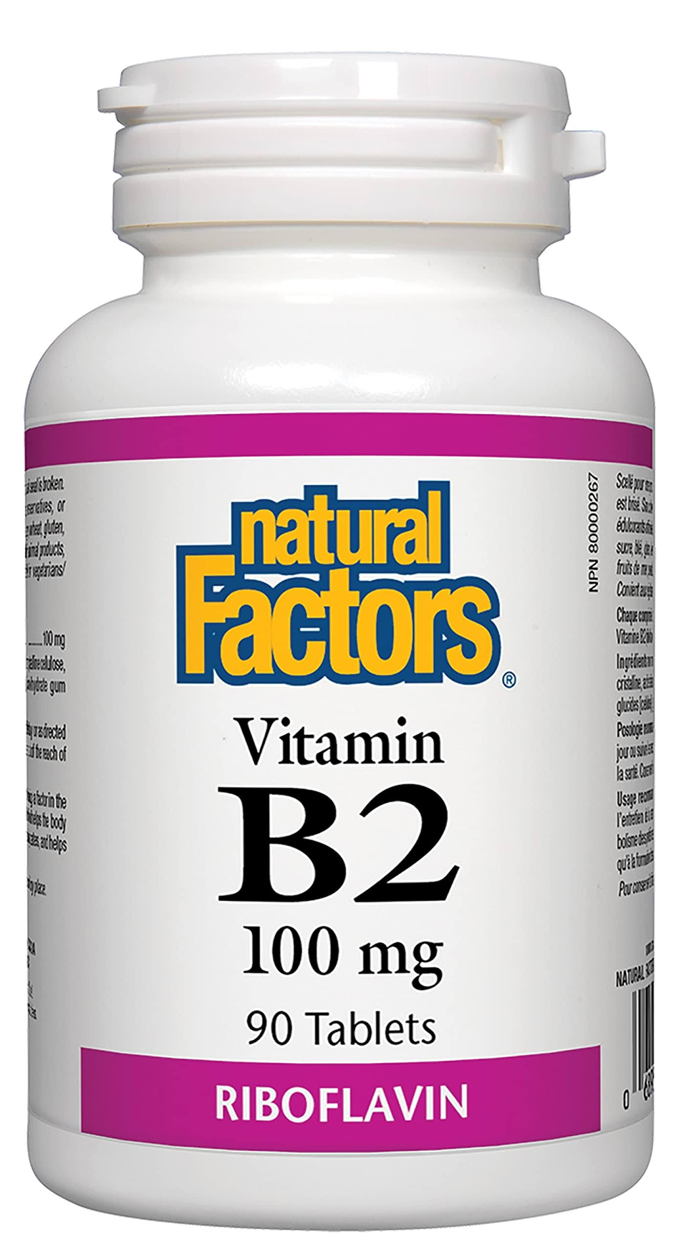 Natural Factors Vitamin B2 100 mg (90 Tablets)