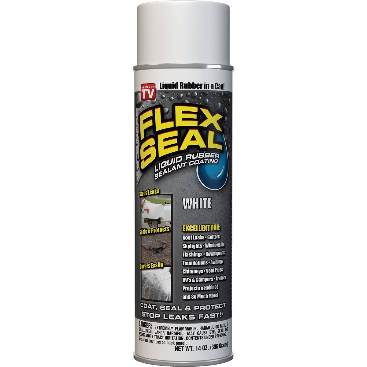 Flex Seal Liquid Rubber Sealant - White, 14oz