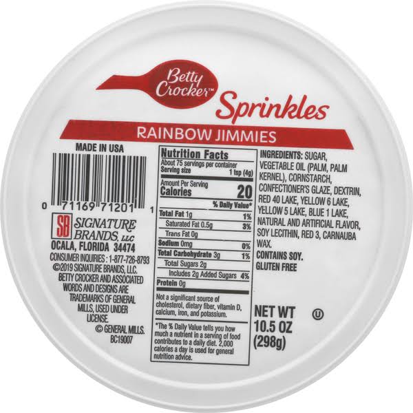 Betty Crocker Sprinkles, Rainbow Jimmies - 10.5 oz