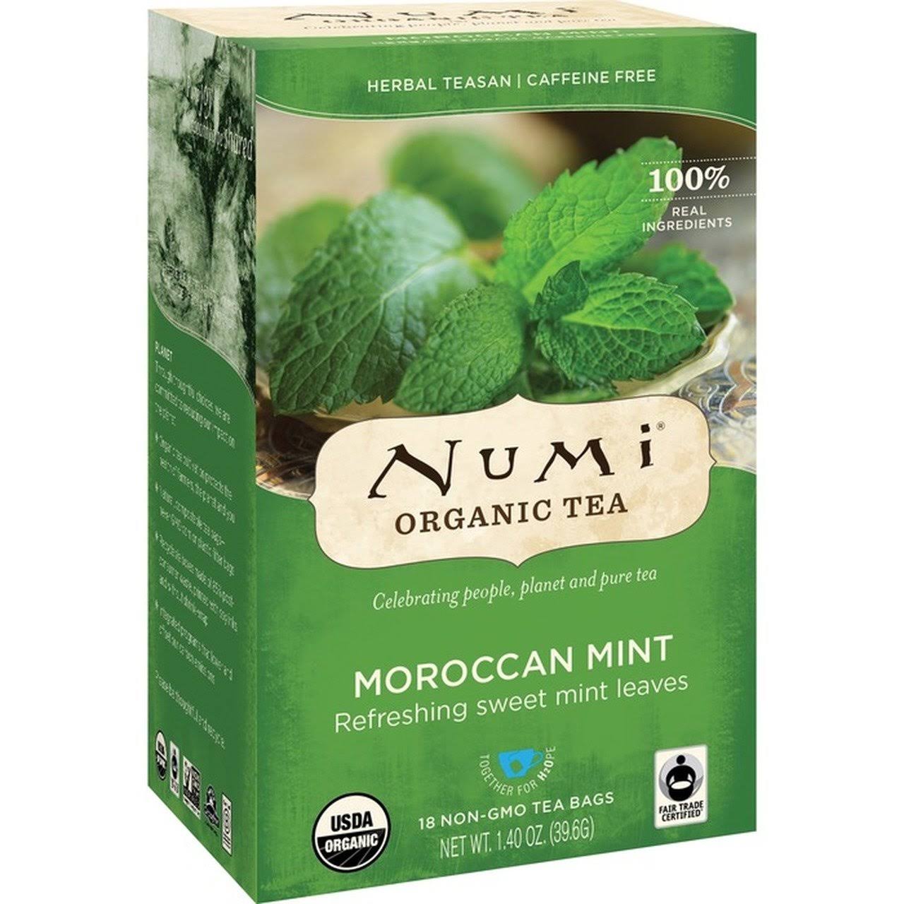 Numi Organic Tea - Moroccan Mint, 18 Pack