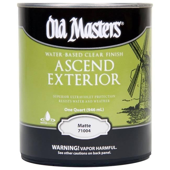 Old Masters 71004 Finish Ascend Exterior Matte Clear Water-Based 1 qt Clear