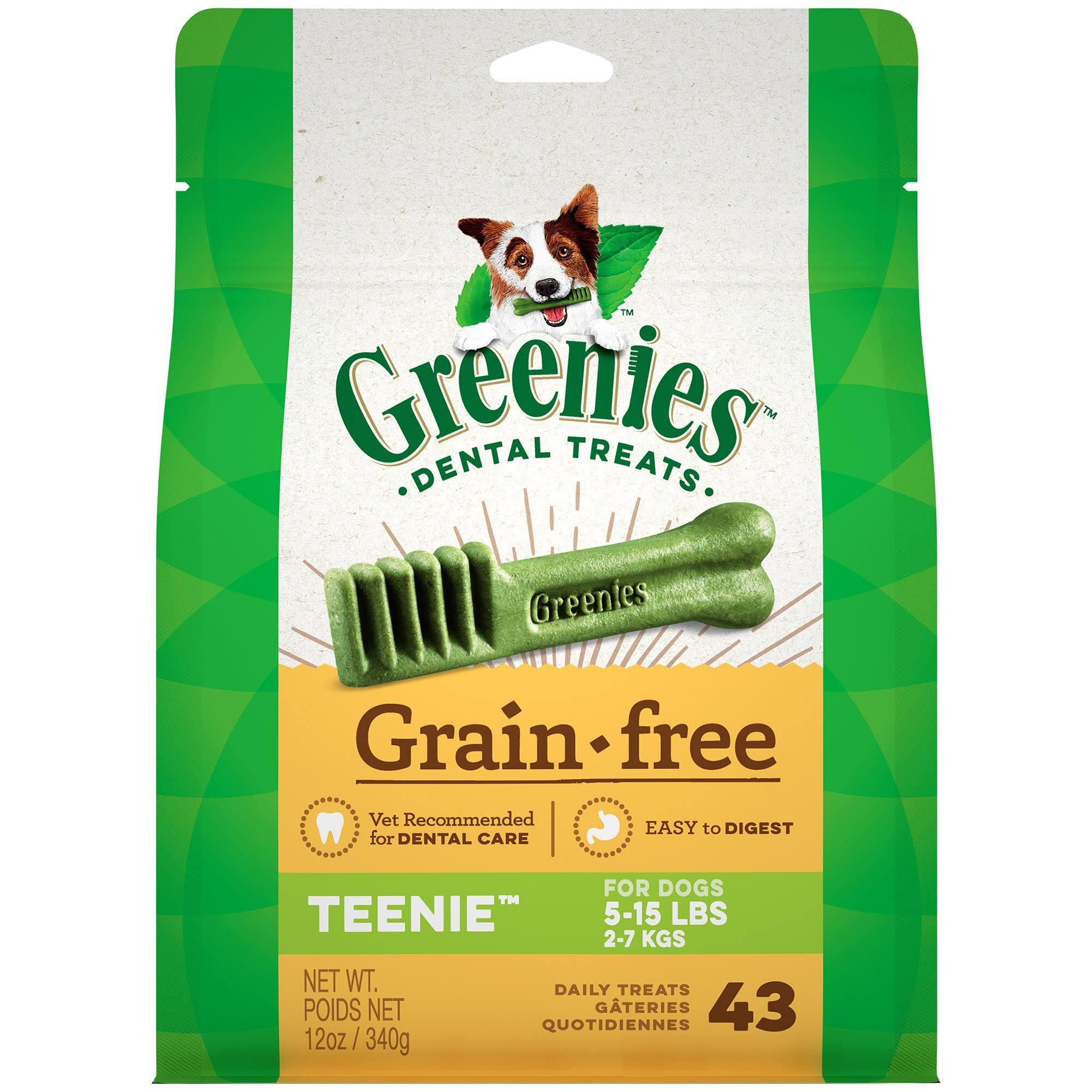 Greenies Dog Dental Chew Treats - Teenie, Grain Free, 340g